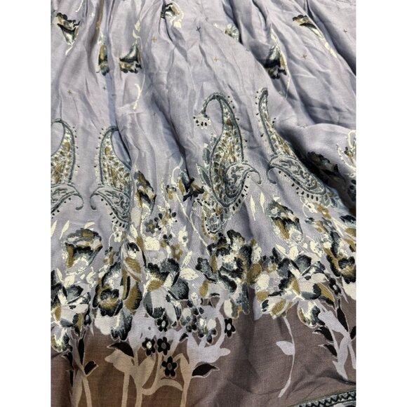 Boho Peasant Tunic Dress With Paisley Floral Print Size M Free People - Picture 10 of 14